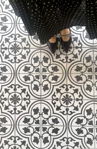 black and white pattern outdoor tiles Sydney